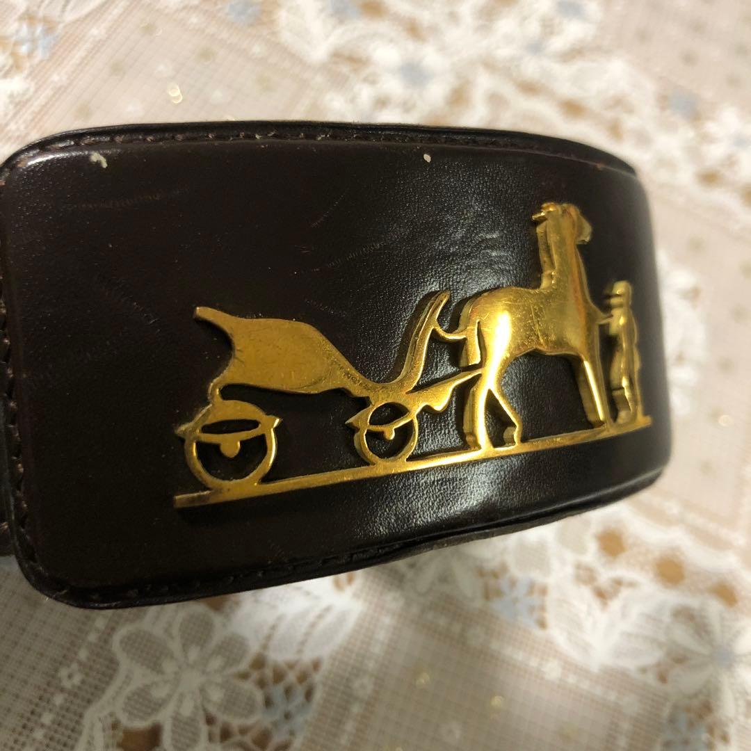 ♤エルメス￼♤ブラウン♤ベルト♤Hermès♤馬車♤