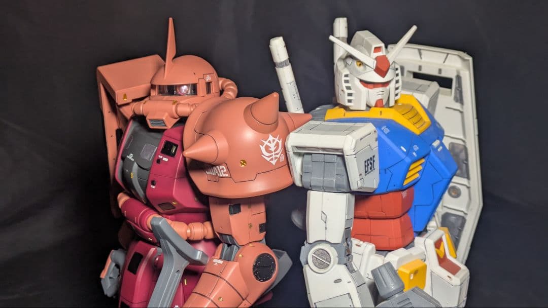 メガサイズ ガンダム ザク 塗装済 シャア専用 ガンプラ ザクⅡ rx-78-2