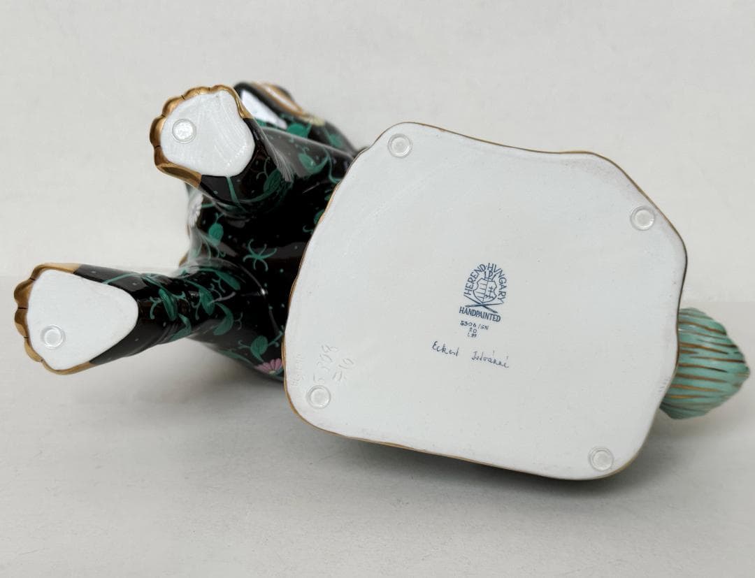 のり様用 ヘレンド 大型25cm 狛犬（L) シノワズリ マスターぺインター作品