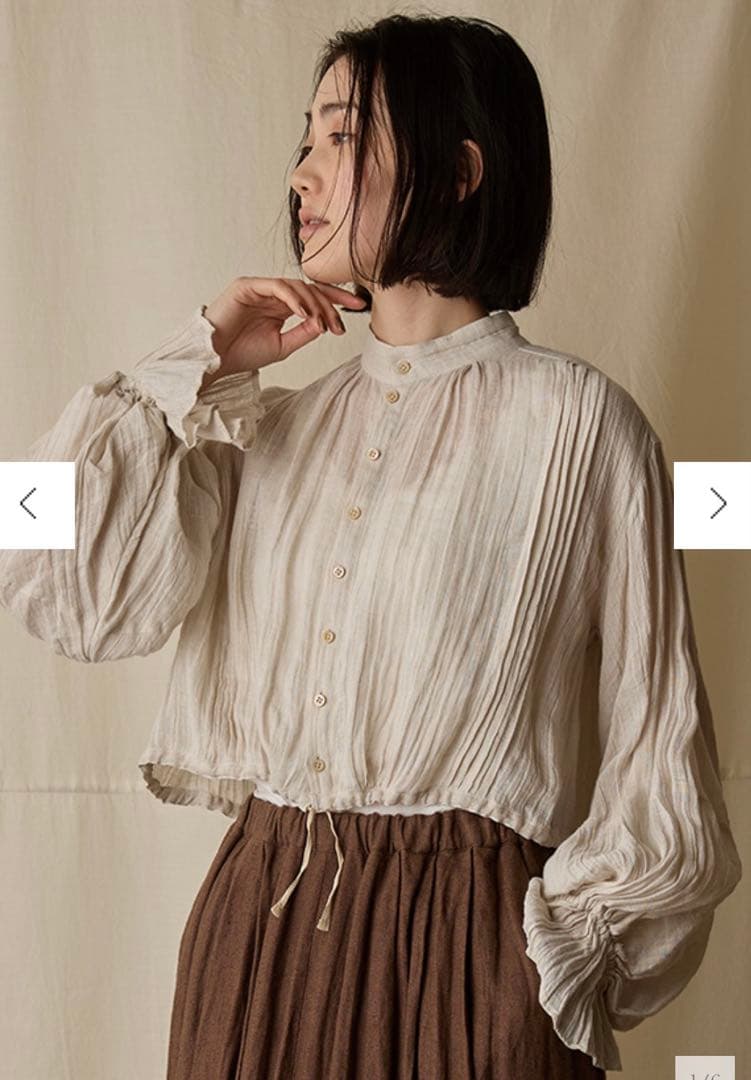 2025aw suzuki takayuki ピンタックボレロ ブラウン