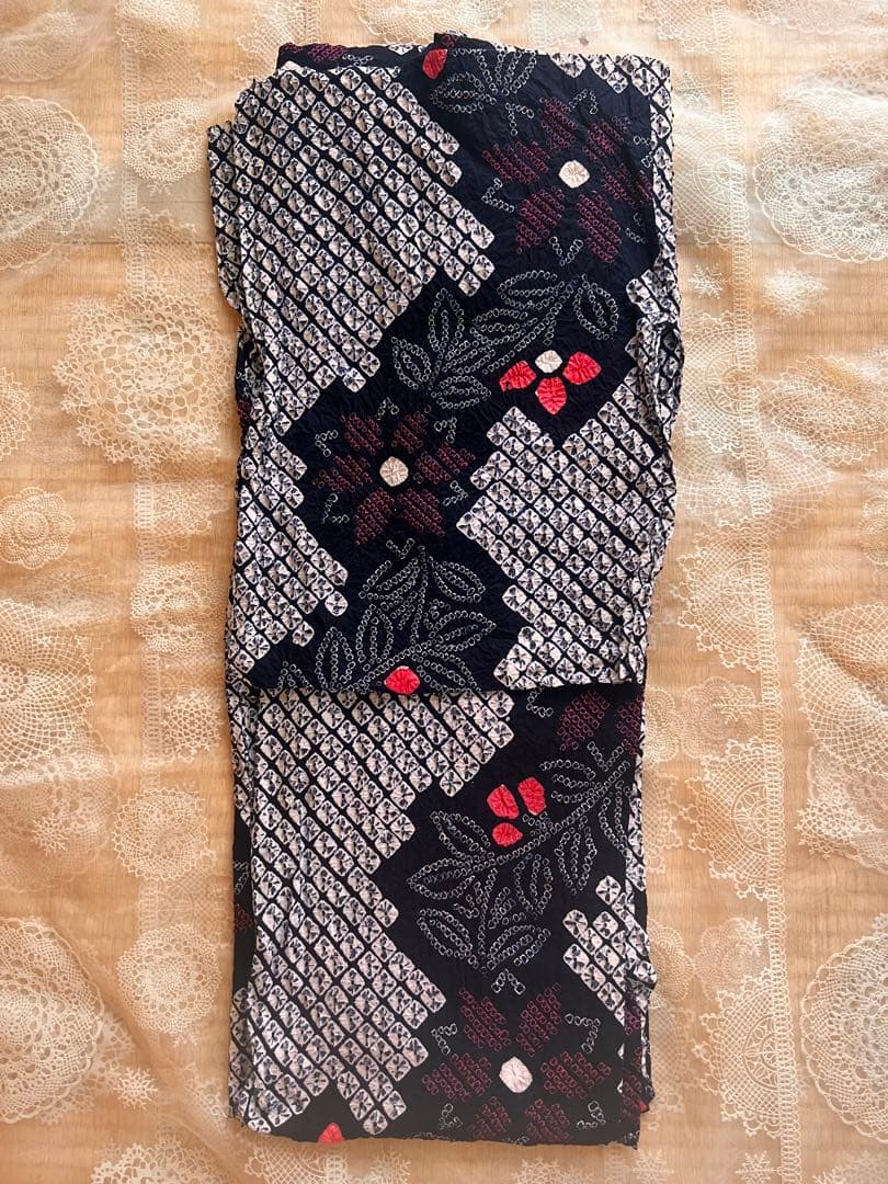 有松絞り　浴衣　美品