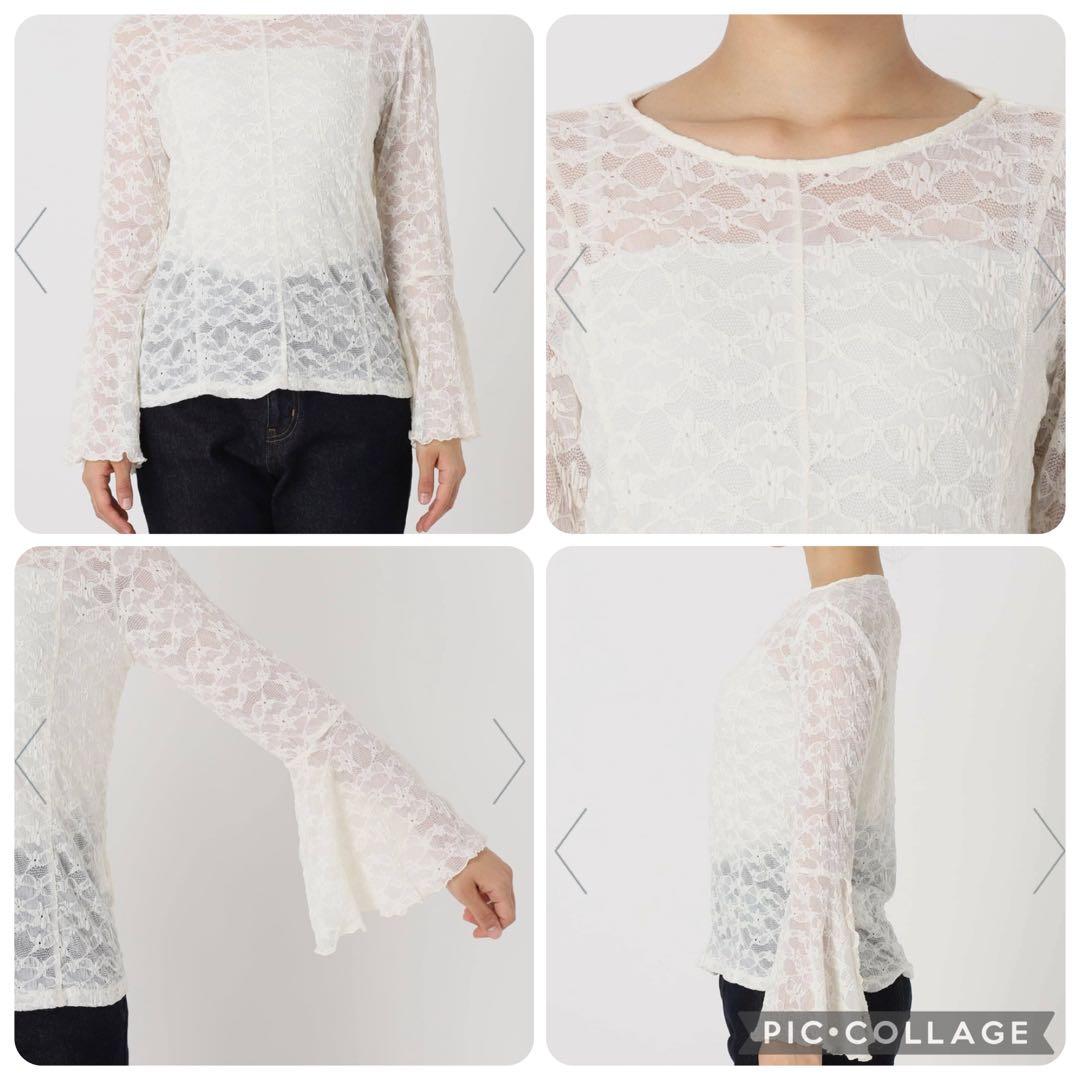 M　　　　　　極美品✨SLOBE IENA レースフレアスリーブブラウス