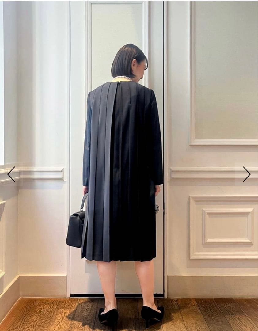 【美品】トゥモローランド　セレモニーワンピース　プリーツ　36サイズ　黒