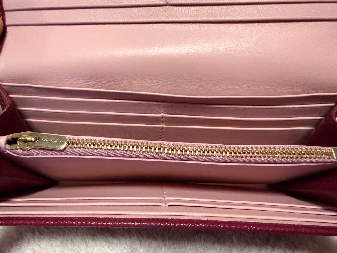 【美品】BVLGARI ブルガリ　バーガンディ 長財布