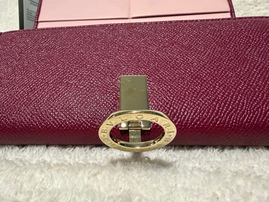 【美品】BVLGARI ブルガリ　バーガンディ 長財布