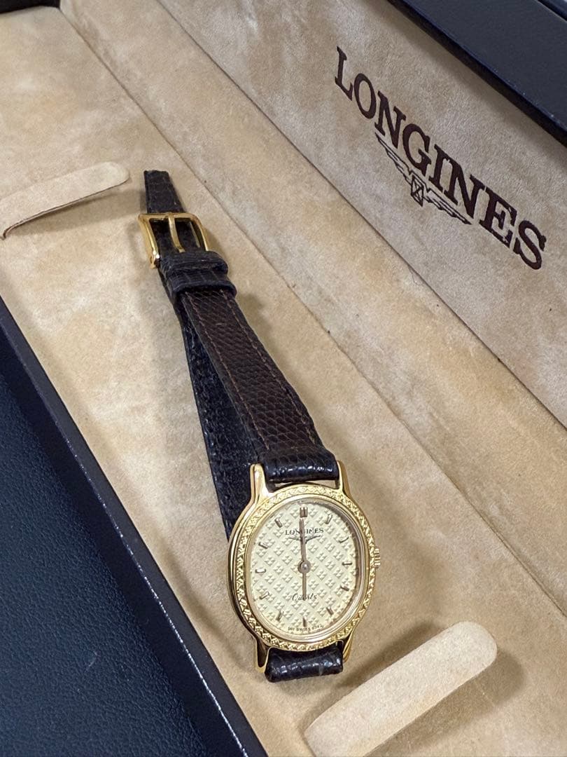 LONGINES アナログ時計 ゴールド/ブラウン 美品！