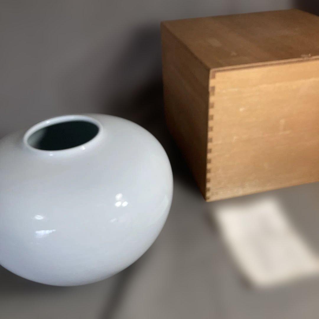 【中村清六】白磁の伝統　名窯　重要無形文化財　有田高麗庵　中村清六作　白磁　壷