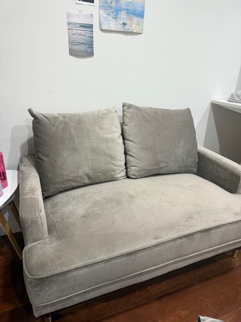 2人掛けソファ グレー 幅115cm LOWYA