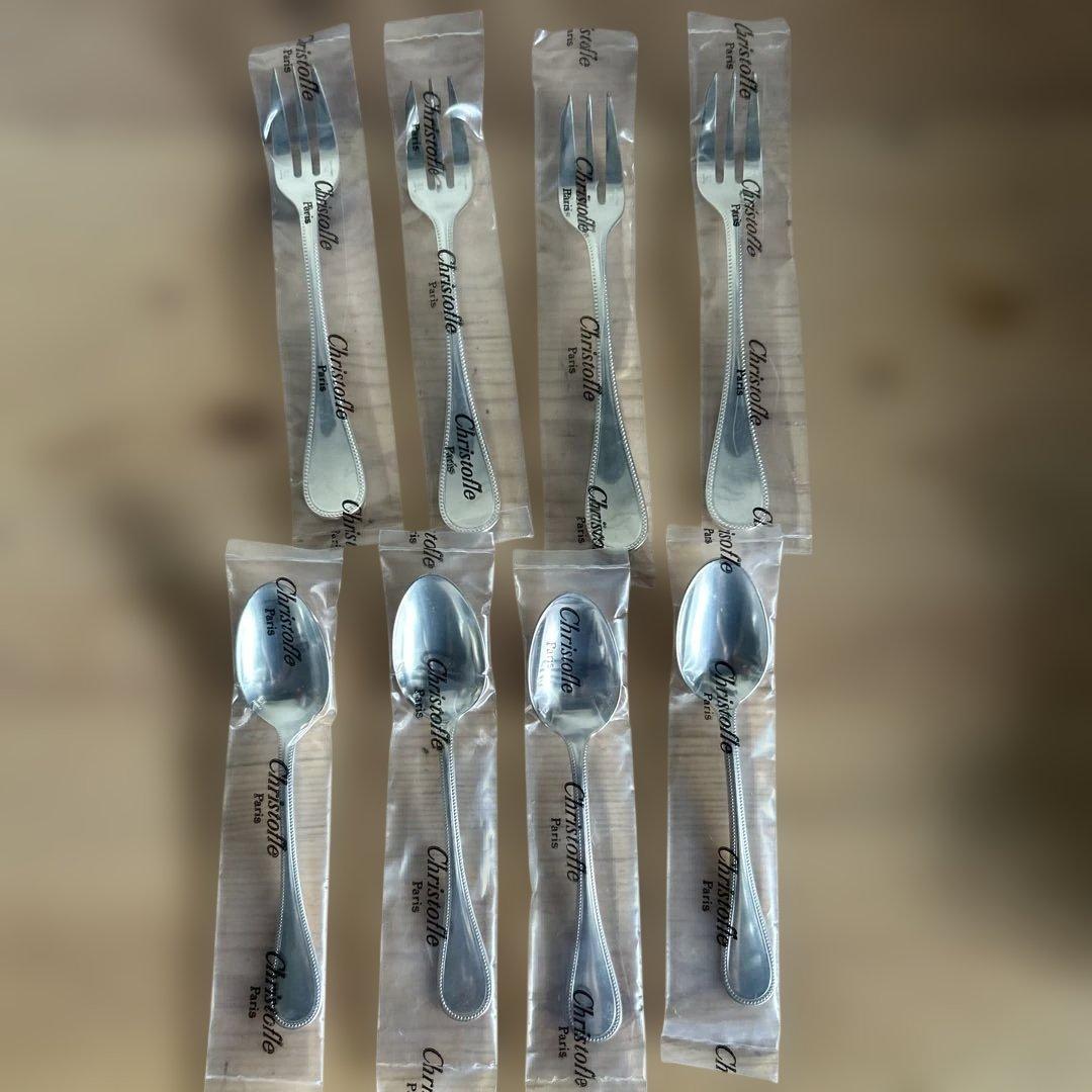 未使用品 クリストフル　フォーク　スプーン　計8本