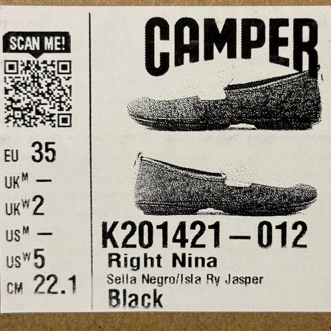 新品 Camper Right Nina カンペール ローファー ブラック