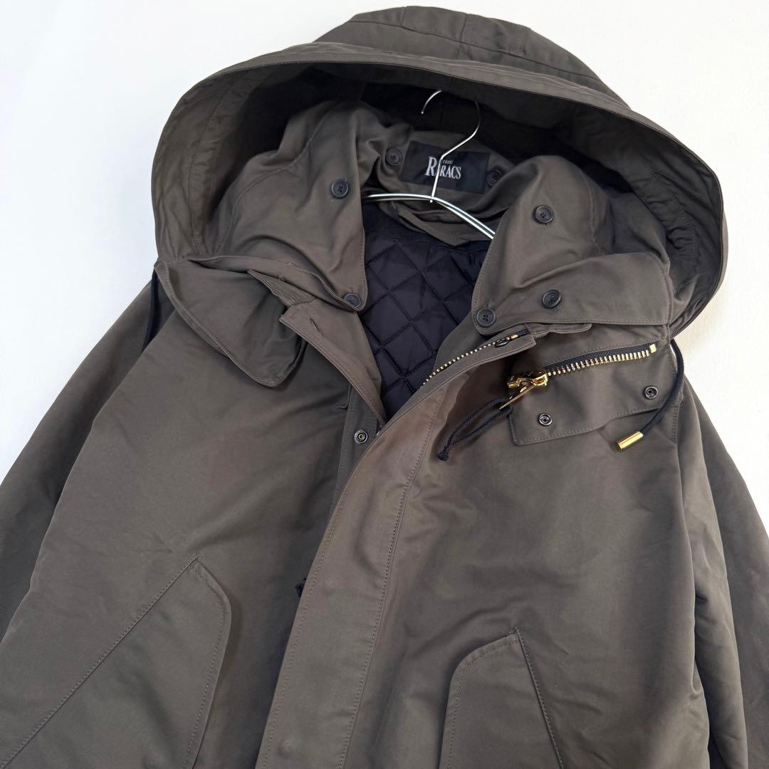 【ザ・リラクス】ショートモッズコート　ボアライナー付き　カーキ　Sサイズ