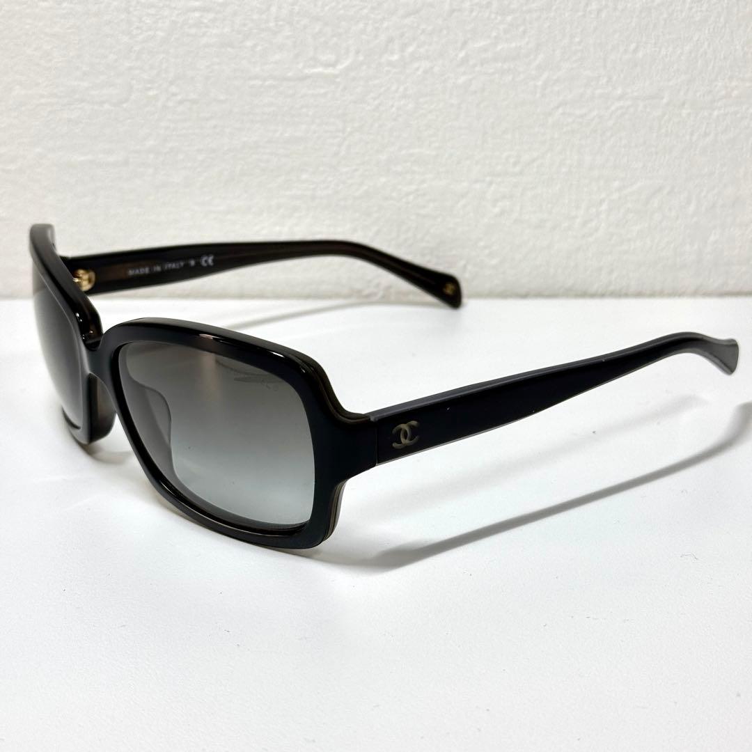 美品 CHANEL サングラス 5143-A ブラック ココマーク シャネル 黒