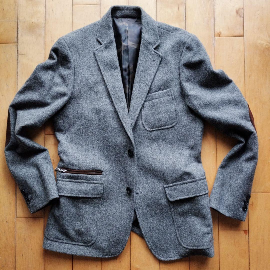 美品　ソフネット　ツイードウール テーラードジャケット