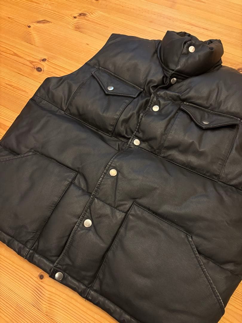 BEAMS ビームス レザー ダウンベスト / 本革 leather vest