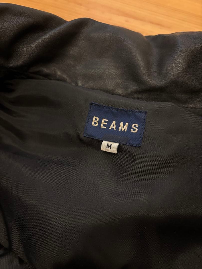 BEAMS ビームス レザー ダウンベスト / 本革 leather vest