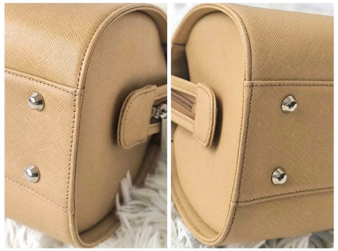 BURBERRY バーバリー ハンドバック ドラム サフィアーノレザー ベージュ