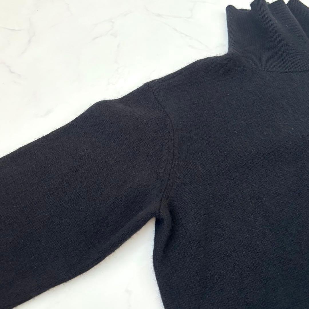 【美品 近年モデル】パパス カシミヤ100% タートルネックニット 黒 50 L