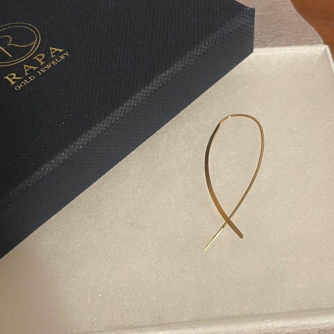 RAPA ゴールド Hineri ひねり ピアス K18 片耳