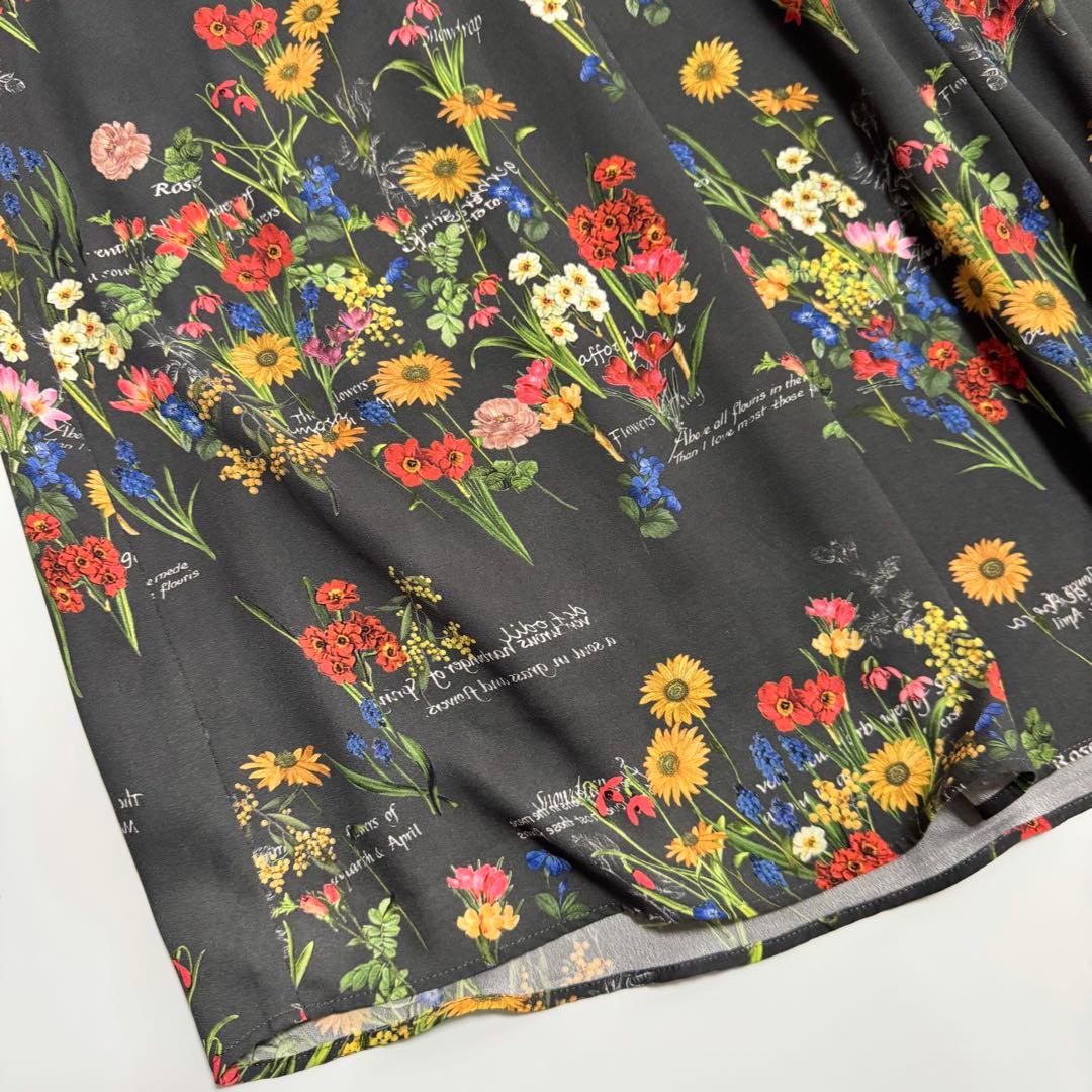 自由区 【カタログ掲載・洗える】フラワーガーデンプリント ワンピース