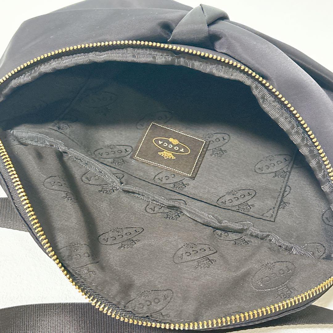 美品✨TOCCA トッカ リボン ボディバッグ ウエストポーチ ブラック 撥水