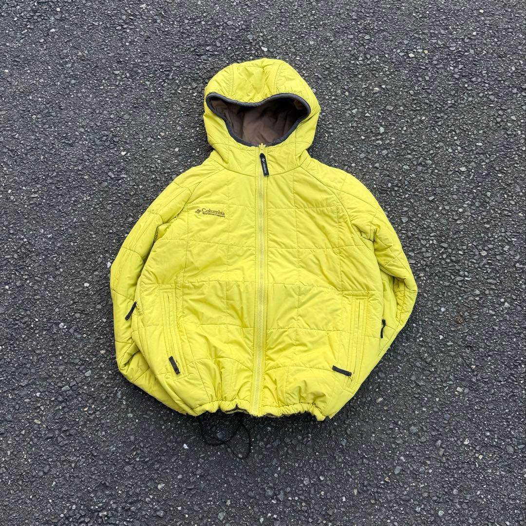 コロンビア hooded puffer jacket テック イエロー ブラウン