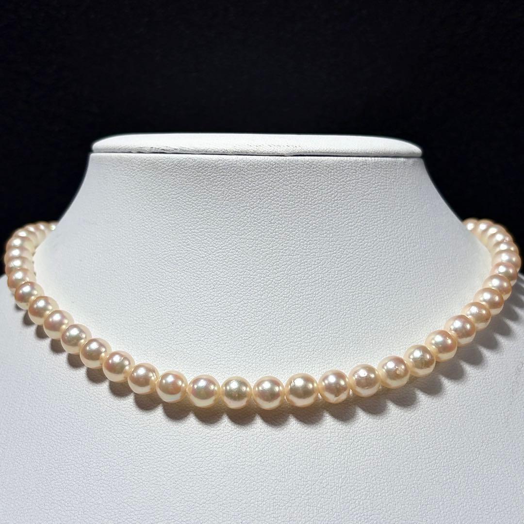 照り強✨️ あこや真珠 パール ネックレス 約6.5~7.0mm 本真珠