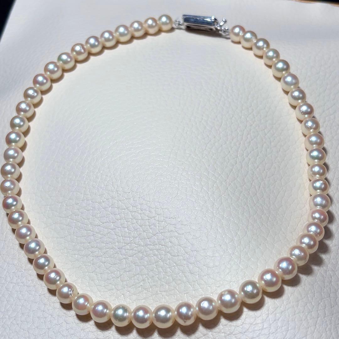 照り強✨️ あこや真珠 パール ネックレス 約6.5~7.0mm 本真珠