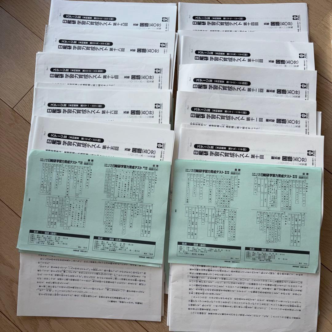 2023年　5年　日能研　テスト　学習力育成テスト　春、夏、冬講習テスト　1年分