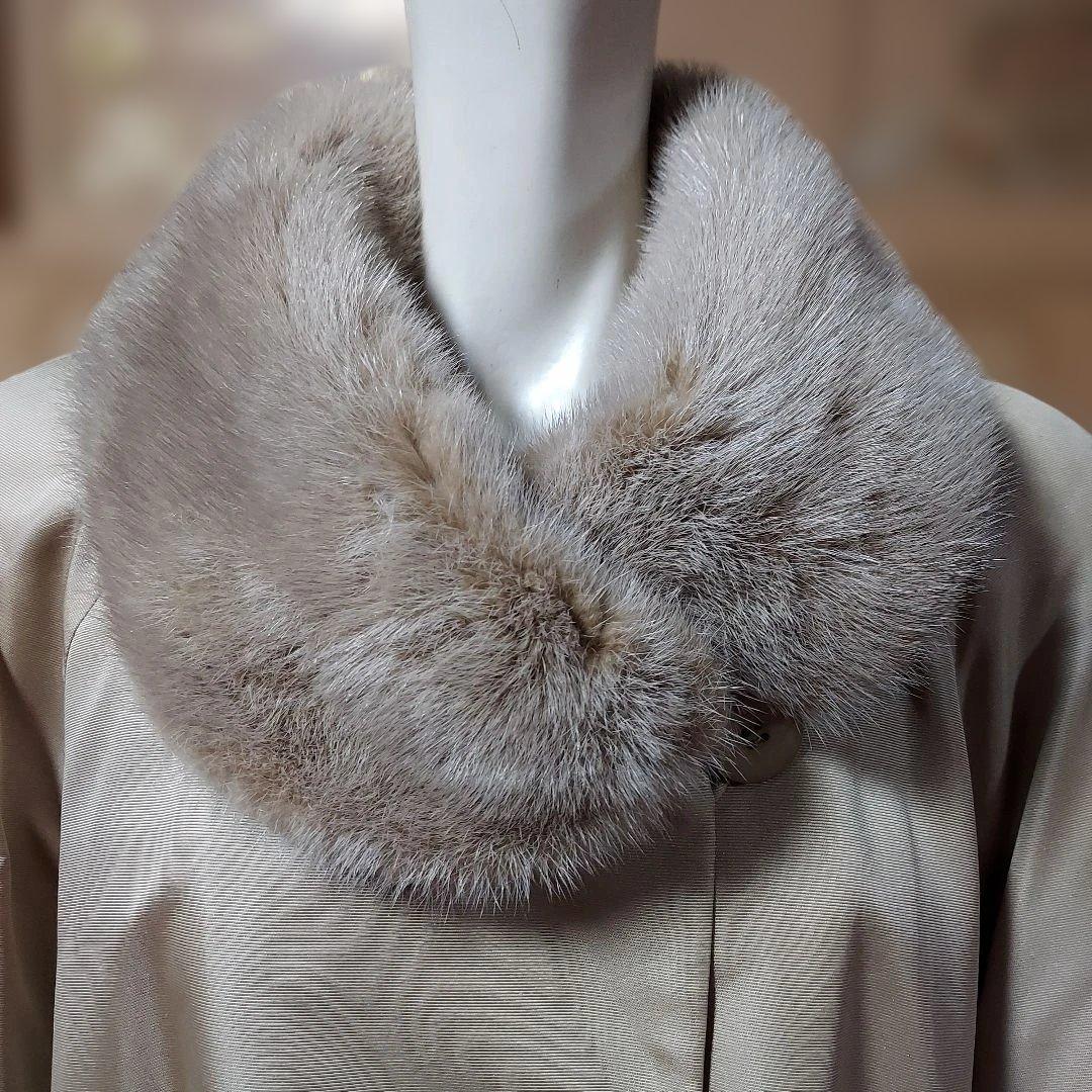 ミンク襟フォックスライナーシルク100%コートKIMIJIMA*えりか*