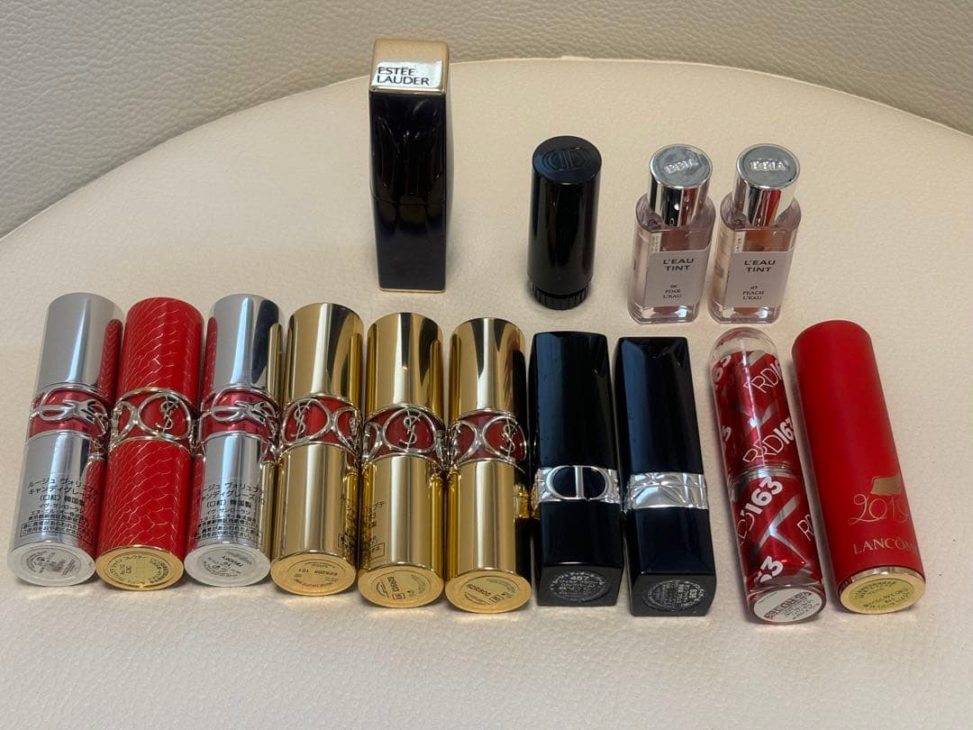 口紅セット（YSL, Dior, Estée Lauder, Lancôme）