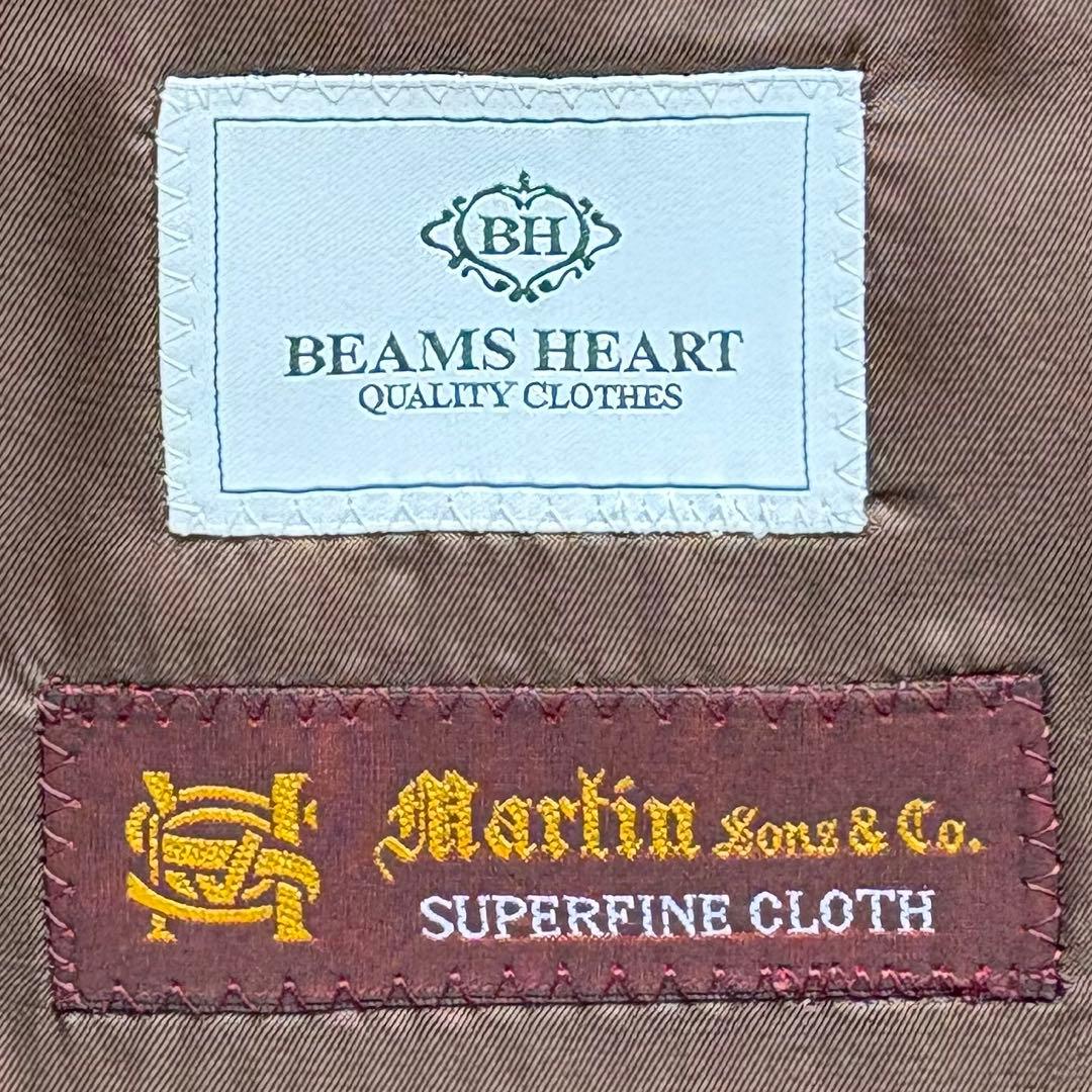 美品 BEAMS HEART セットアップ 生地英国製マーティンソンズ 茶 44