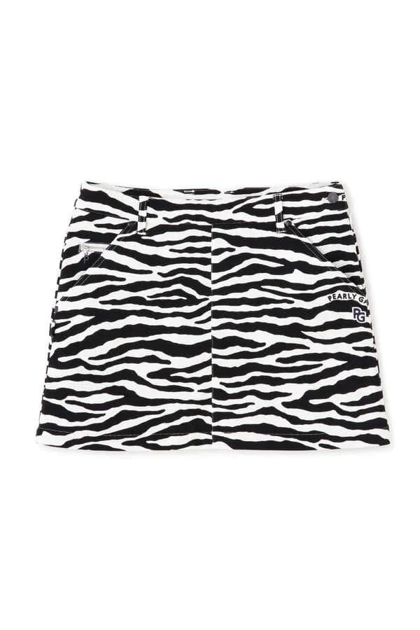 【パーリーゲイツ】２点セット　レディース　ゼブラ柄　スカート＋サンバイザー