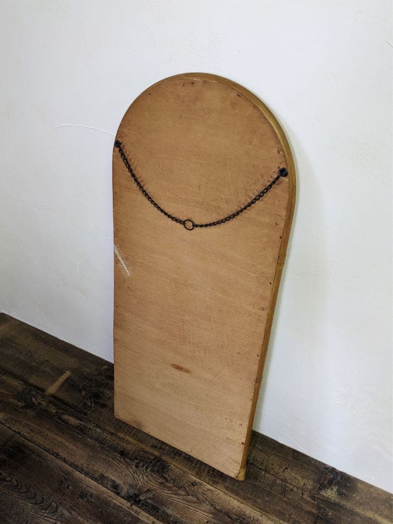 アーチ型ラタンスタンドミラー 大型