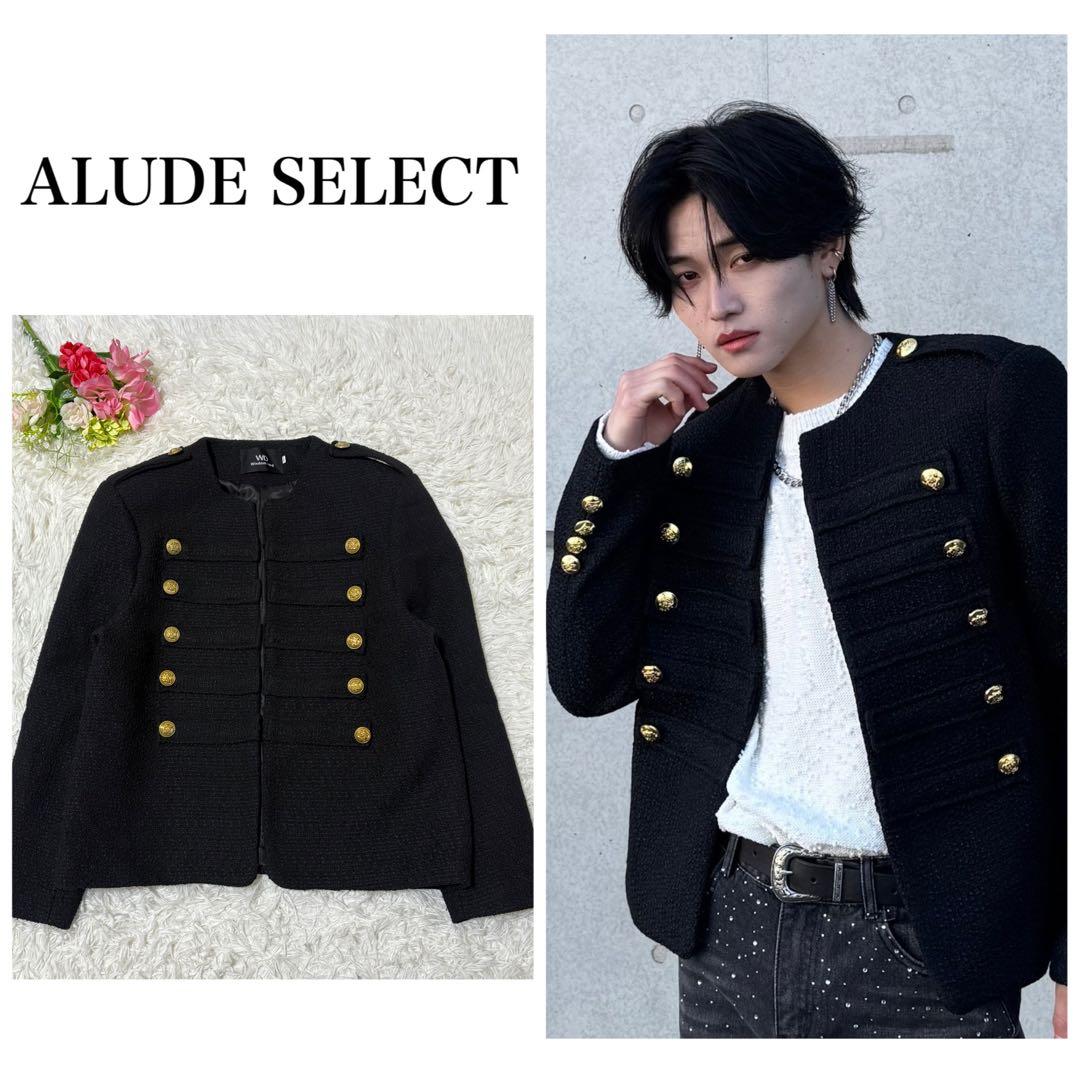 ALUDE SELECT design tweed jacket ブラック　L