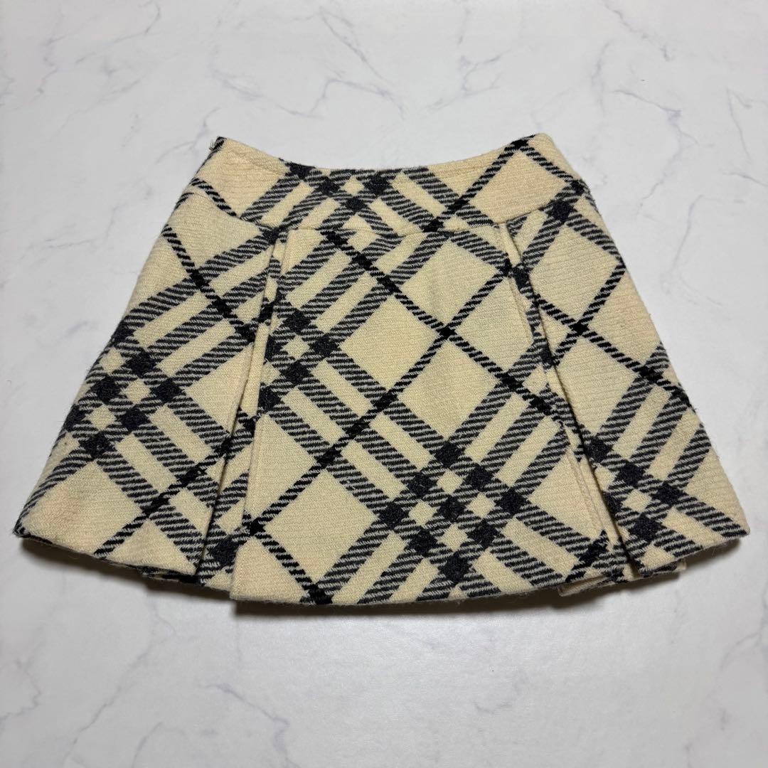 美品 BURBERRY BLUE LABEL ノバチェック ウール ミニスカート