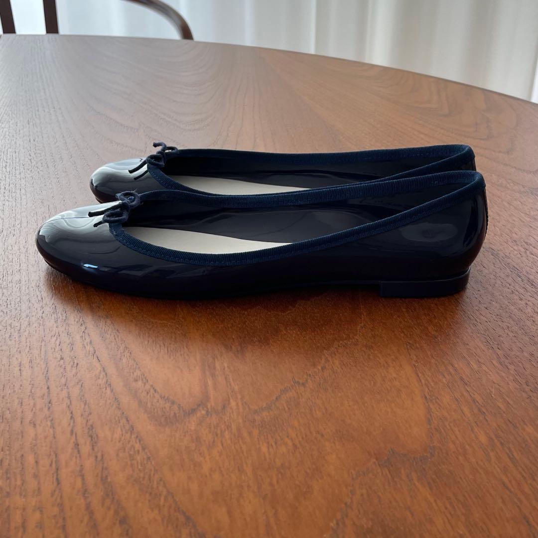 美品箱付　レペット ネイビー バレエシューズ レインシューズ　39 24.7cm
