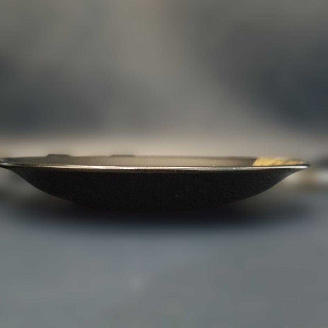 輪島塗 黒漆 沈金 金菊蒔絵 中皿 5枚セット