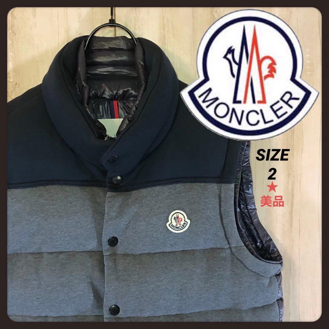 MONCLER モンクレール ダウンベスト パッチ刺繍ロゴ付き