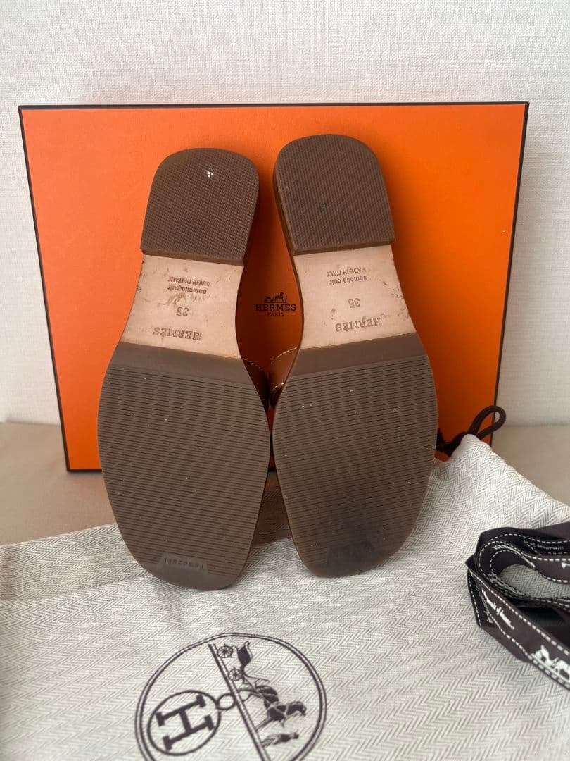 【最終価格！】HERMES　エルメス　オラン　サンダル　35 ゴールド　ブラウン