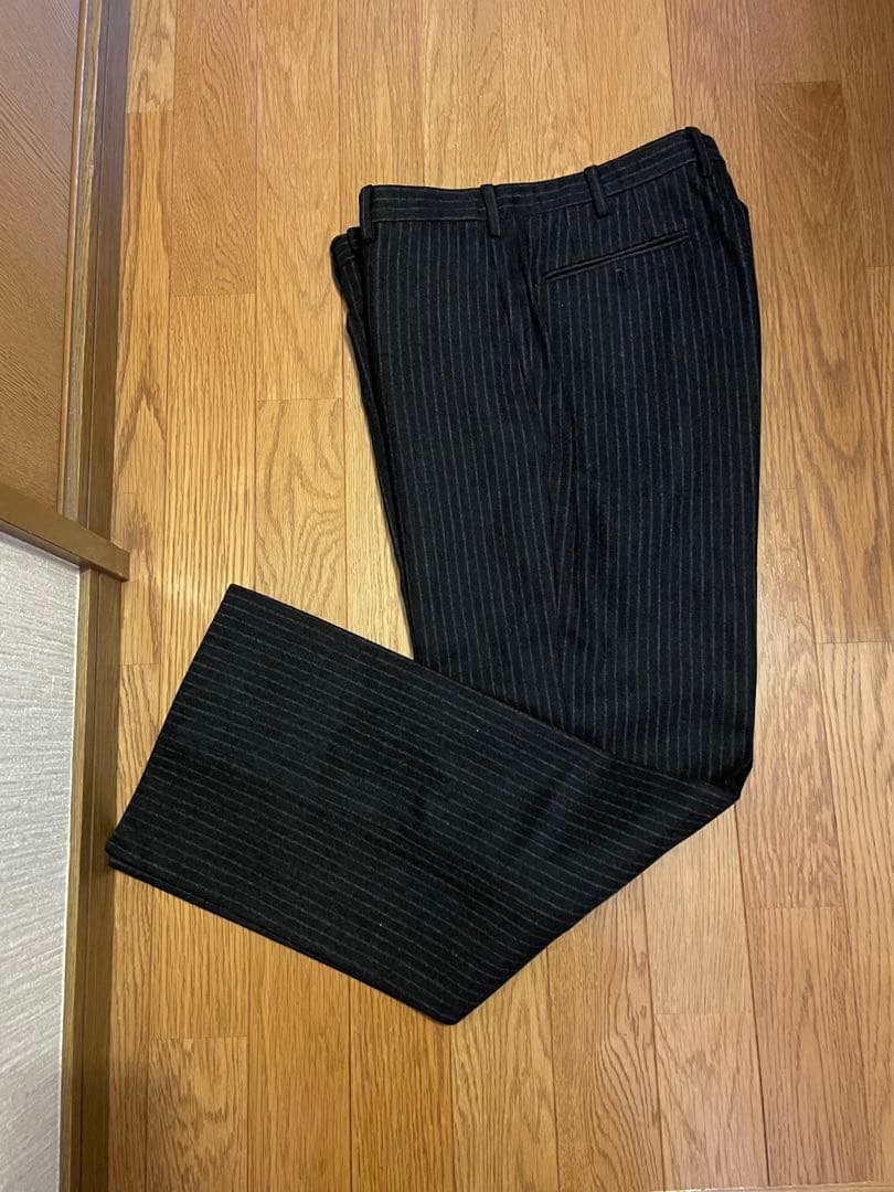 INCOTEXインコテックス　スラックス48ダークグレー縦ストライプ