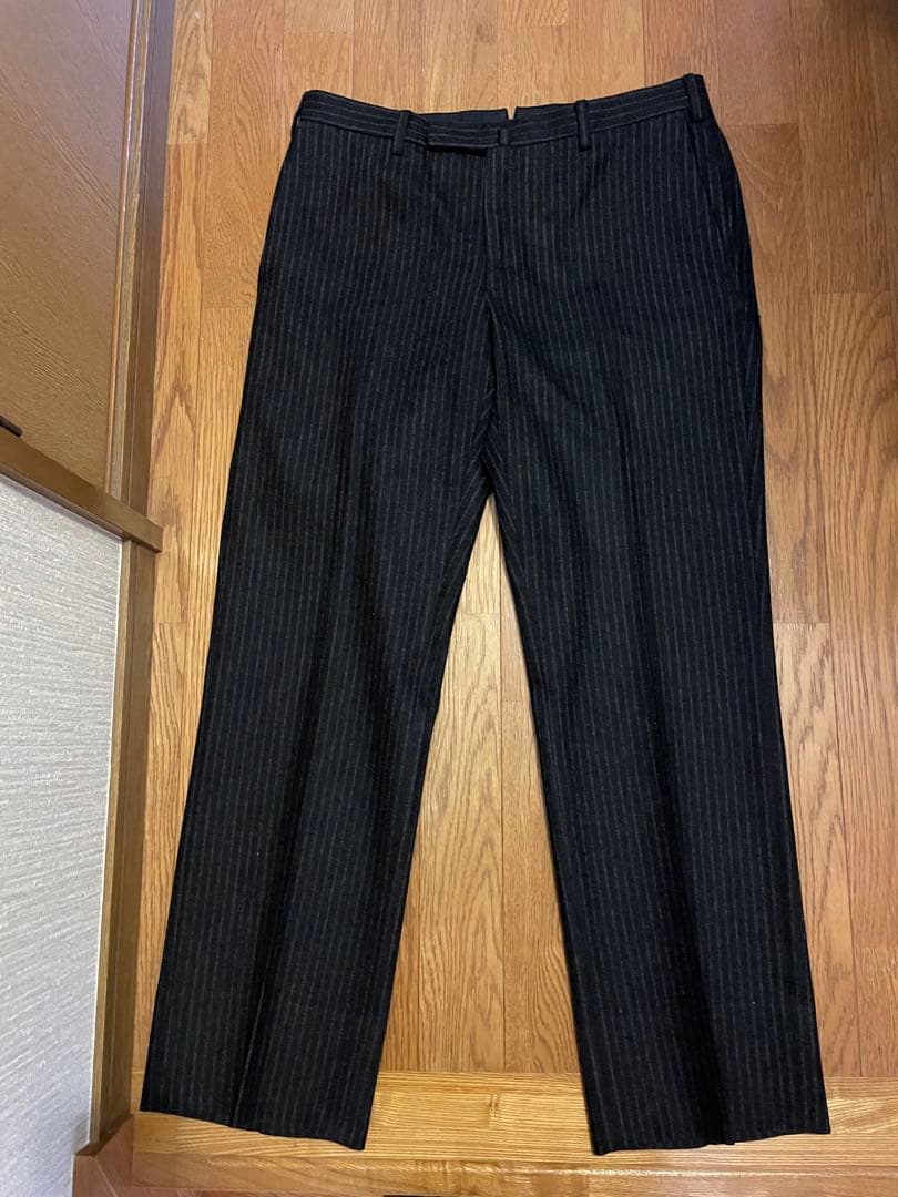 INCOTEXインコテックス　スラックス48ダークグレー縦ストライプ