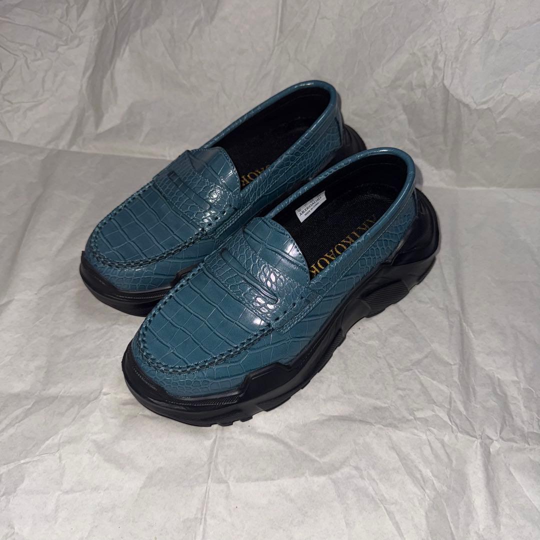 akikoaoki ローファー クロコダイル ブルー