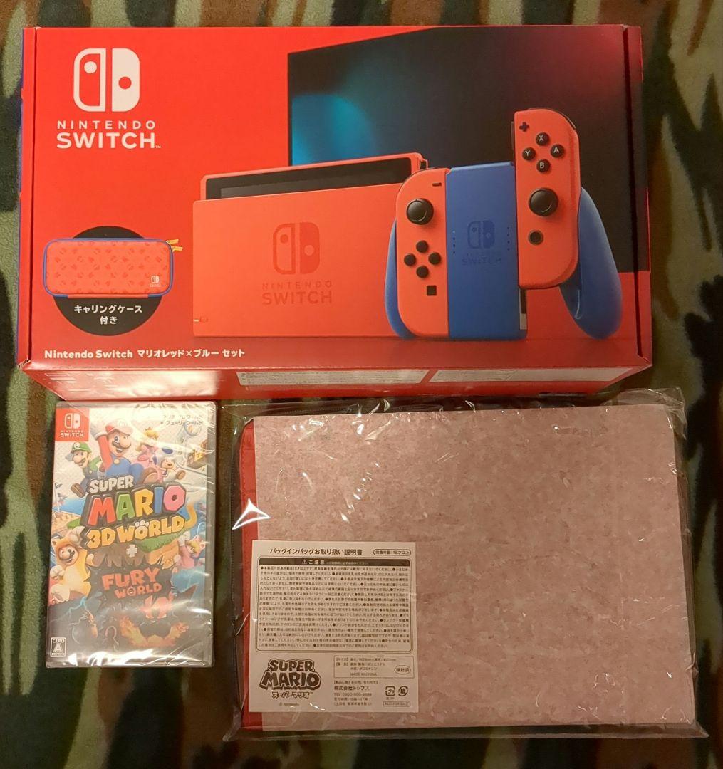 (新品セット)Nintendo Switch マリオレッド×ブルー 本体他