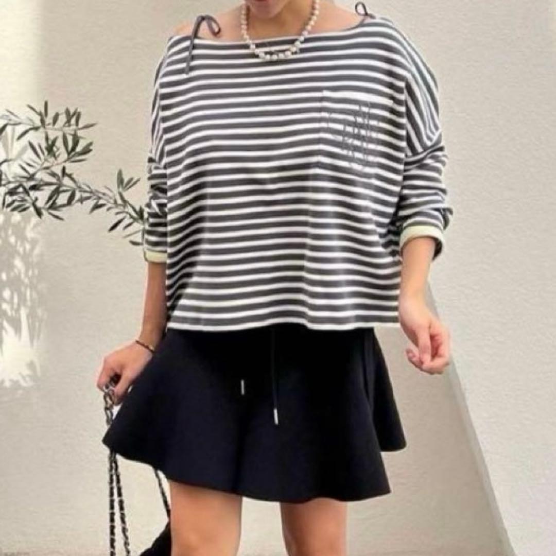 【新品】ロージーモンスター　ショルダーリボンエンブロイダリーロゴボーダーニット