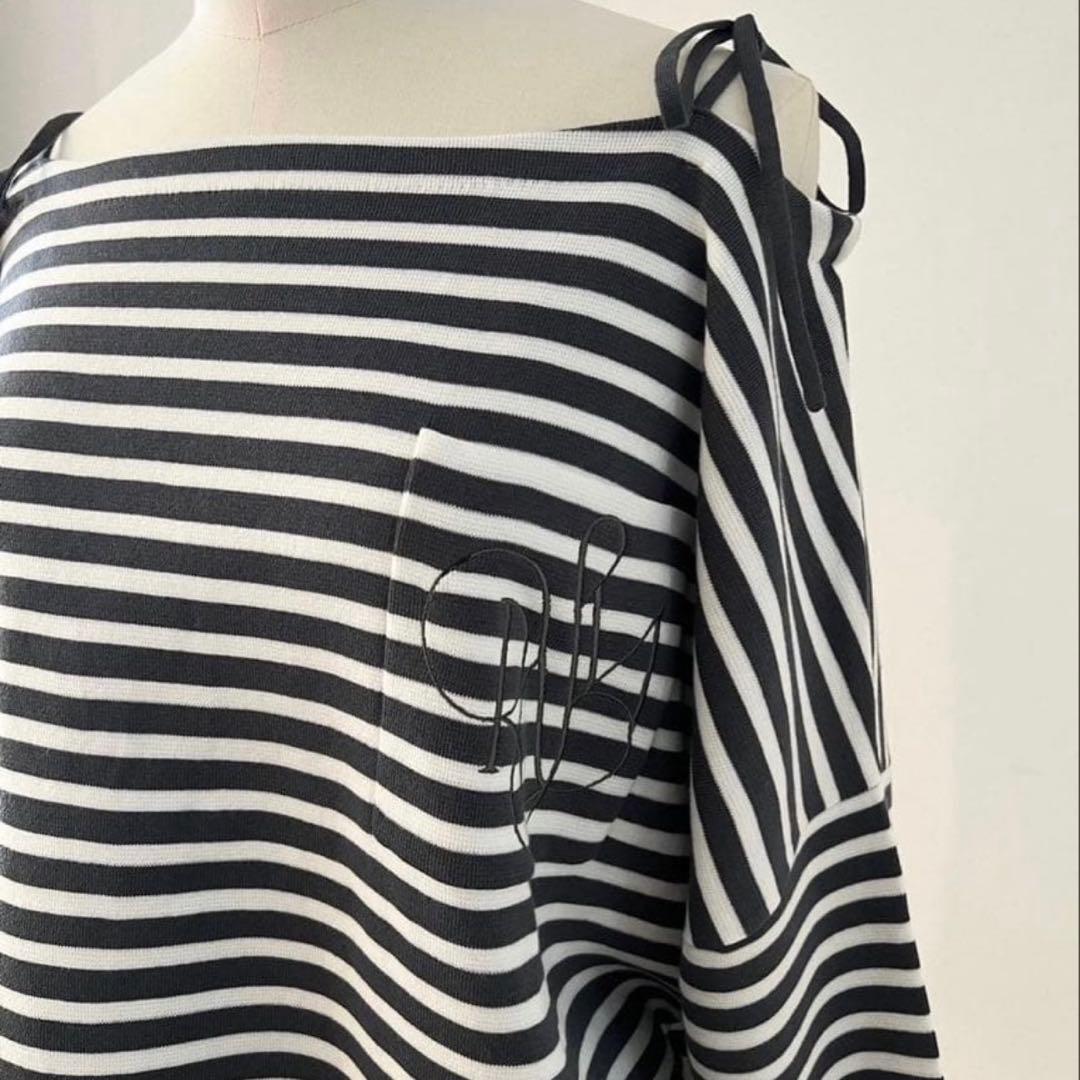 【新品】ロージーモンスター　ショルダーリボンエンブロイダリーロゴボーダーニット