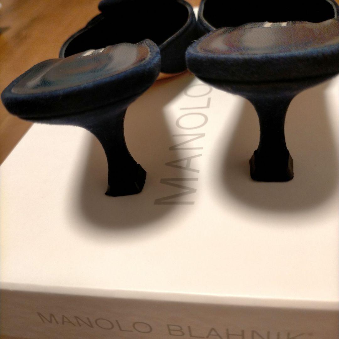 限定お値下げ中！　Manolo Blahnik メイセール ネイビー スエード