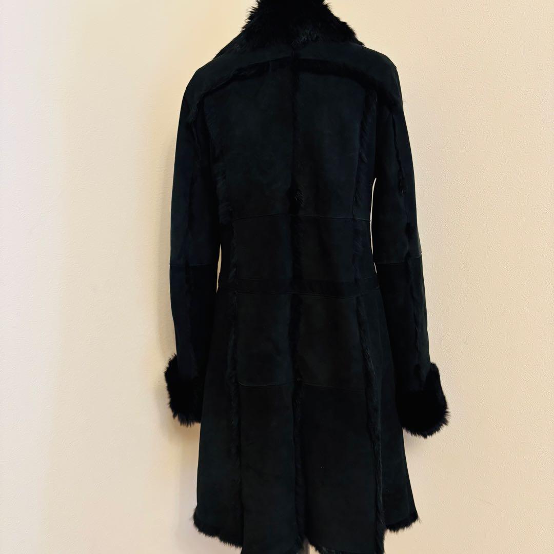 ロイスクレヨン ラビットファー 毛皮コート 黒 M
