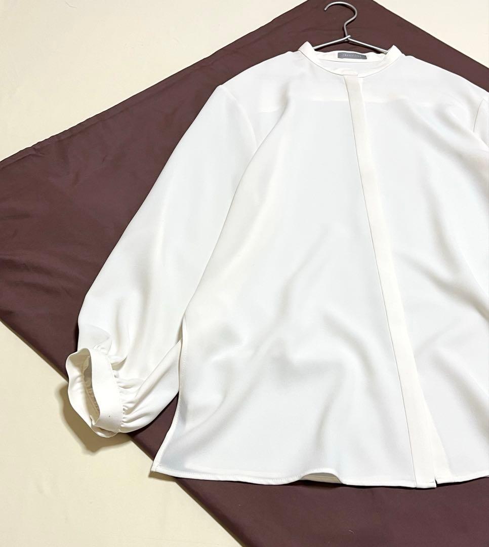 セオリーリュクス　シャツ　スタンドカラー　セオリーリュクス　比翼シャツ　とろみ