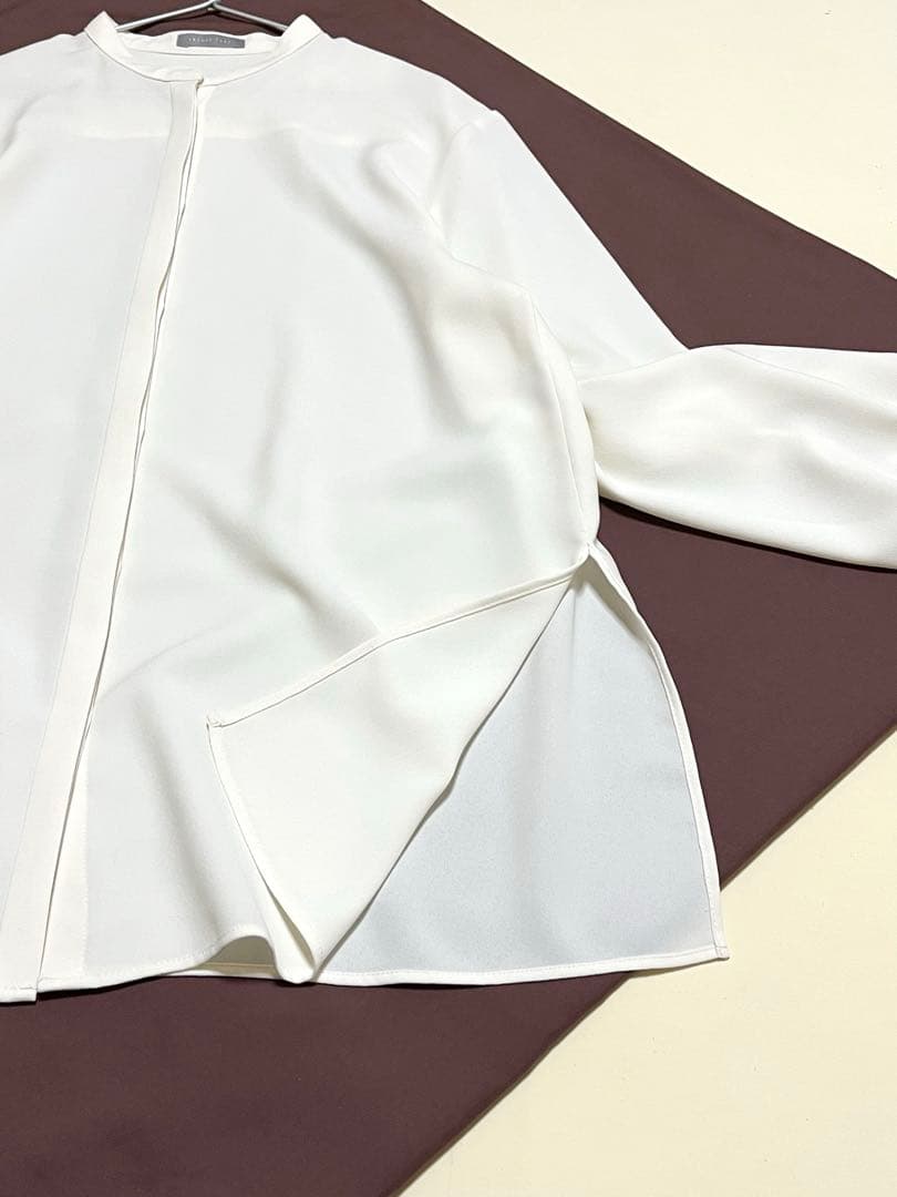 セオリーリュクス　シャツ　スタンドカラー　セオリーリュクス　比翼シャツ　とろみ