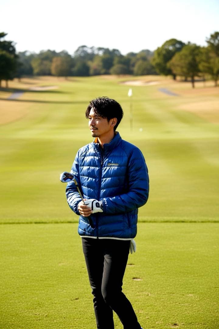 新品未使用！テーラーメイド ダウンジャケット ブルゾン ゴルフウェア XL青　O